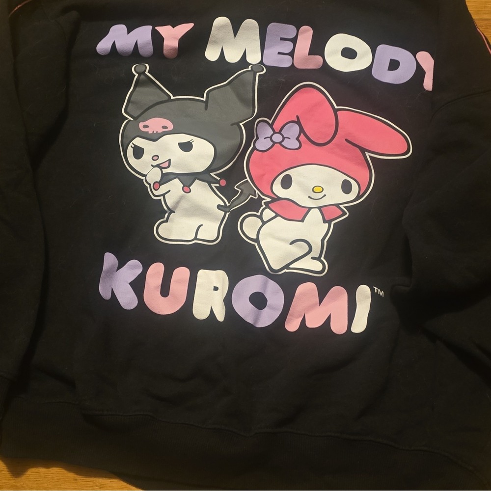 Sanrio My Melody Kuromi Women's L Black Graphic Fleece Pullover Sweatshirt
